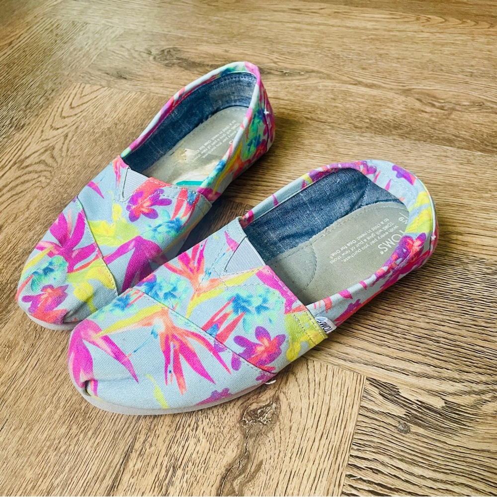 Toms Multicolor Tropical Floral Women's Flats W9